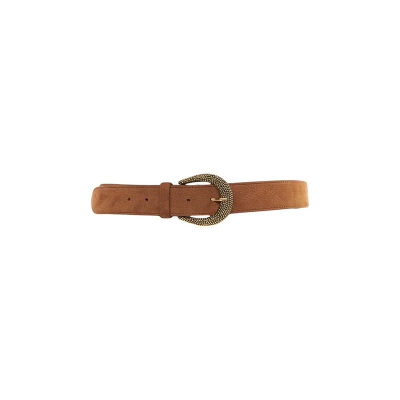 Orciani Riem Buckle Nubuck And Textured Leather Belt Brown
