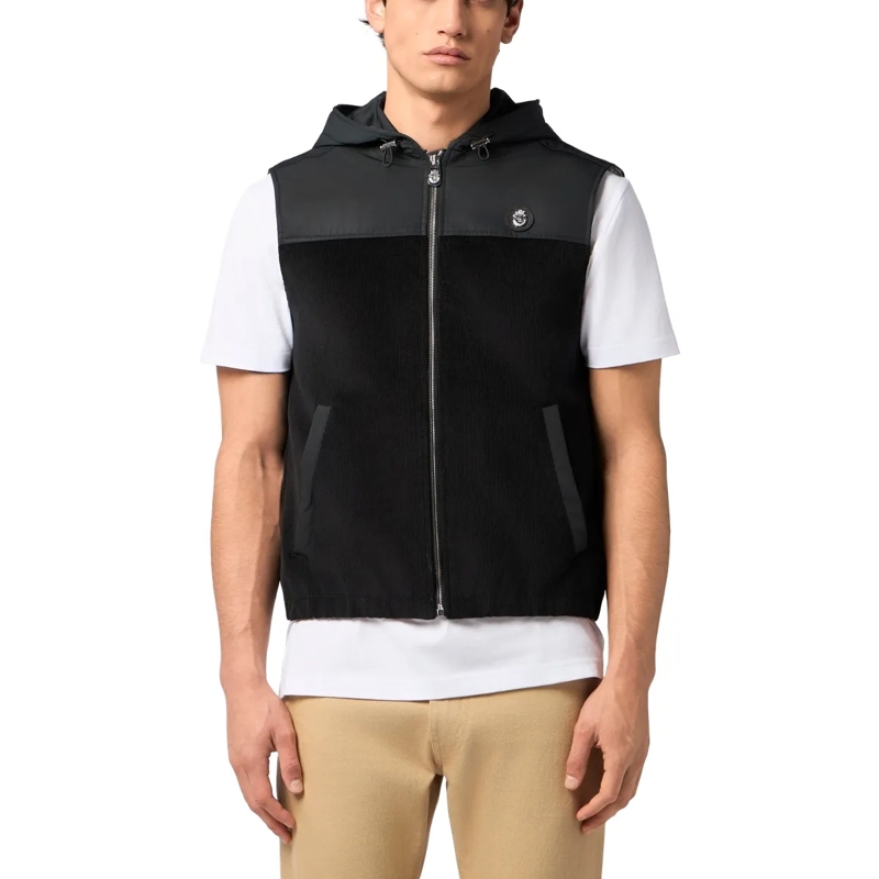BILLIONAIRE Weste Velvet Nylon Short Vest schwarz(Image 3)