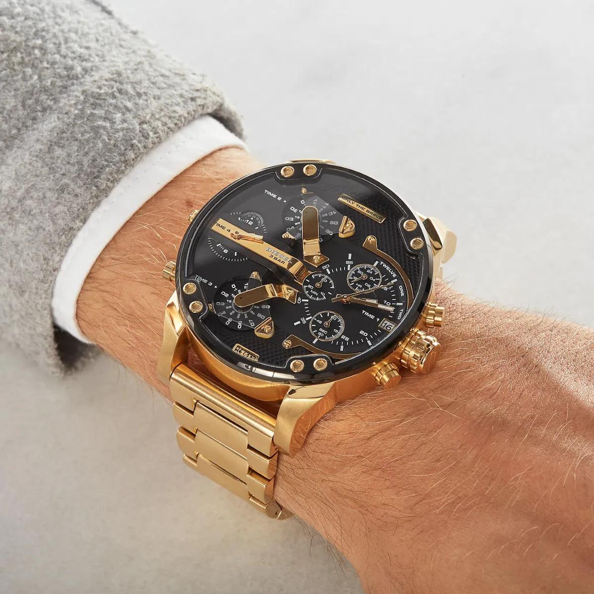 Chronograph Herren Diesel Uhr Gold Diesel Daddy Multifunction