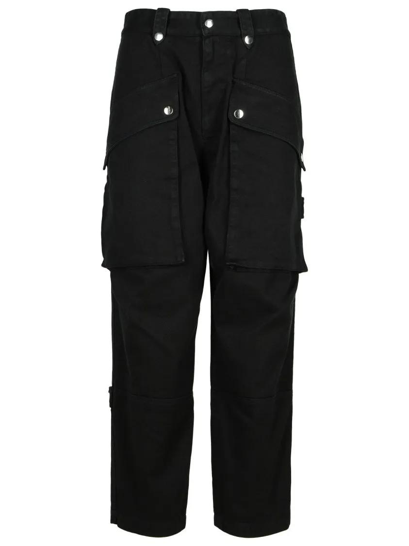 Etoile Isabel Marant - Jannick%27 Black Cotton Pants - Größe 36 - schwarz