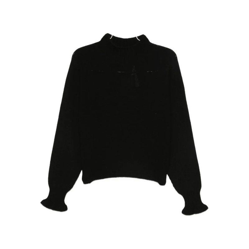 Twin-Set Pull Wool Blend Sweater With High Neckline Black