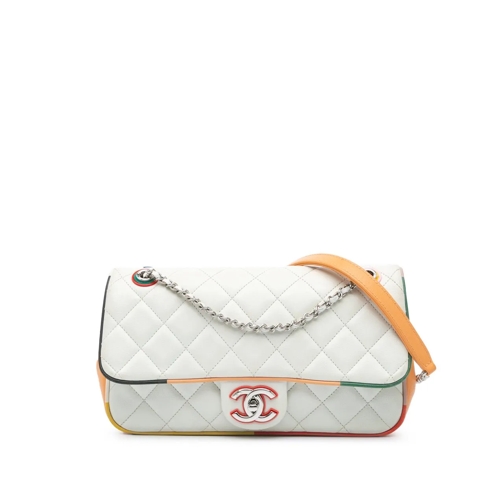 Chanel Sac à bandoulière 2016-2017 Medium Quilted Lambskin Plexiglass Cuba  weiß (Image 2)