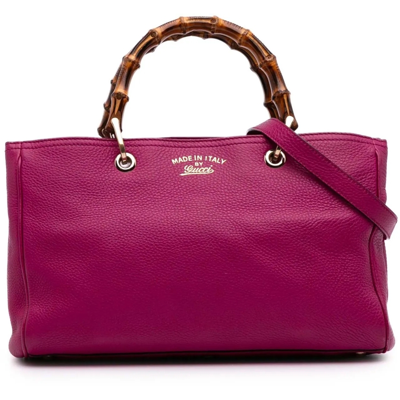 Gucci Schultertasche Medium Calfskin Bamboo Shopper Satchel rose