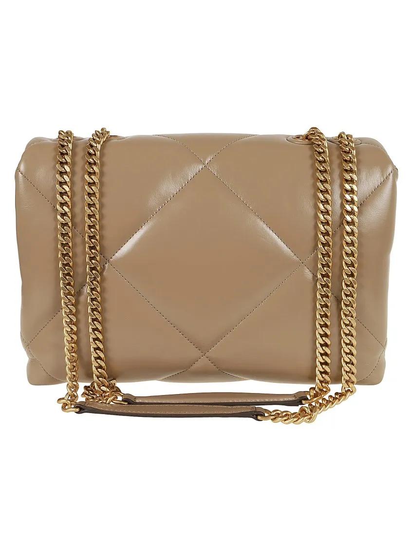 TORY BURCH Shoppers Kira Diamond Quilt Convertible Shoulder Bag in bruin