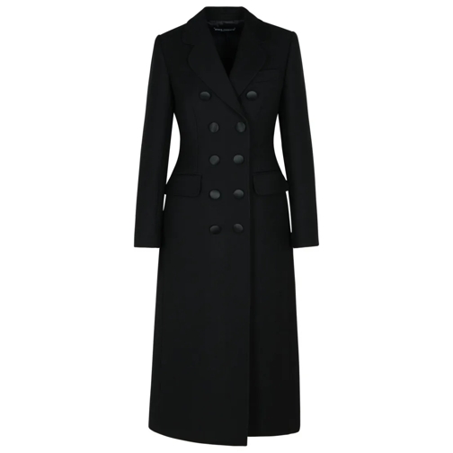 Dolce&Gabbana Black Virgin Wool Coat Black Übergangsmäntel