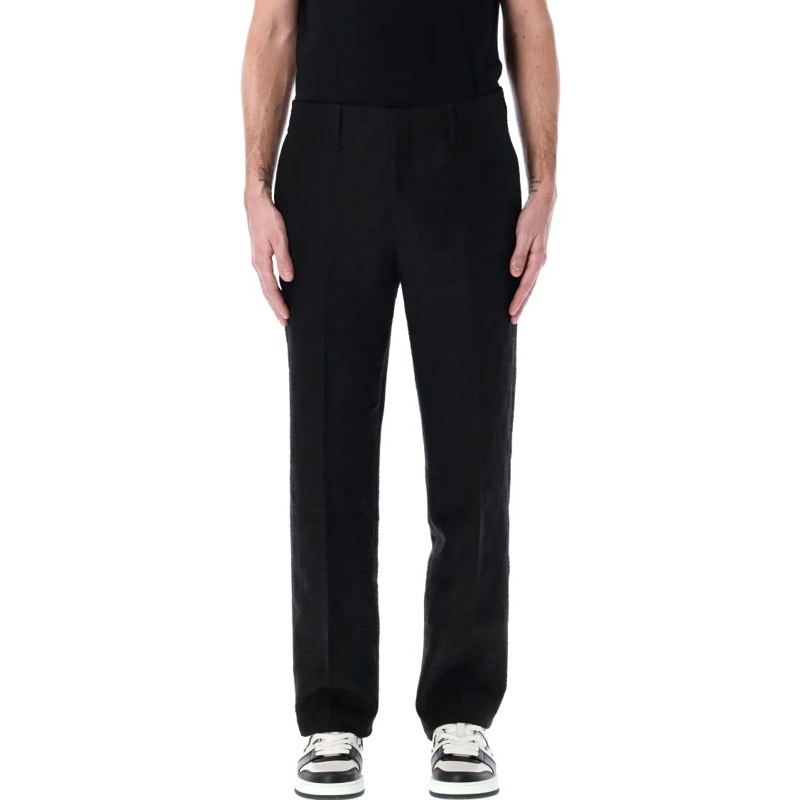 Fendi Pantalon de costume Ff Jacquard Trousers With Straight Fit Black