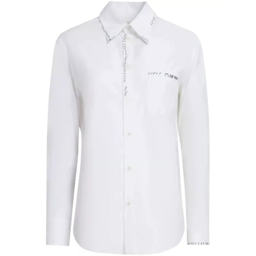 Marni White Hand Embroidered Shirt White 