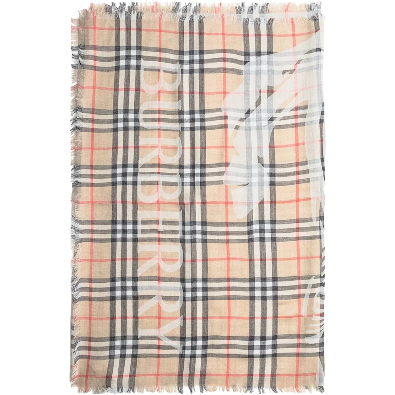 Burberry Wollschal Sciarpa con Motivo Check mehrfarbig