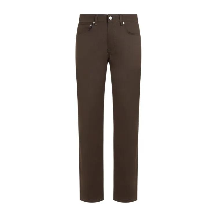 Dunhill - 5 Pocket Moss Green Cotton Pants - Größe 32 - schwarz