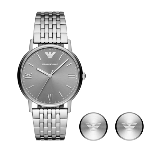 Emporio Armani Set Watch and Cufflinks Silver Dresswatch