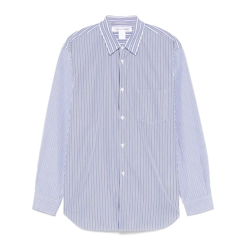 Comme des Garcons Hemden White And Blue Cotton Striped Shirt Blue