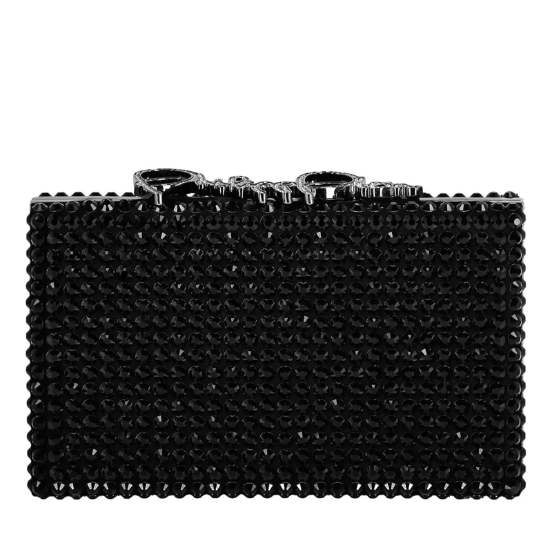 Philipp Plein Clutch Clutch Mit Schmucksteinen schwarz