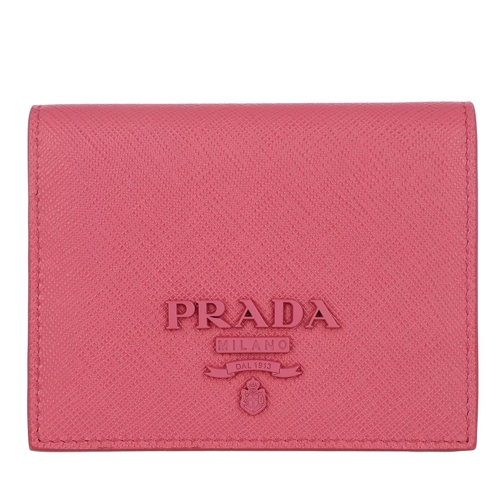 Prada Small Wallet Saffiano Shaine Peonia Portemonnaie mit Überschlag
