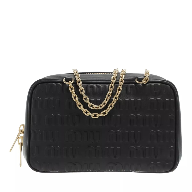 Miu Miu Sac pour appareil photo Logo Tote Bag Nappa Leather Black