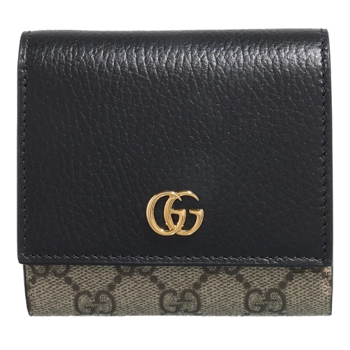 Gucci Portemonnaie mit Überschlag Gg Marmont Medium Bifold Wallet Black / Beige