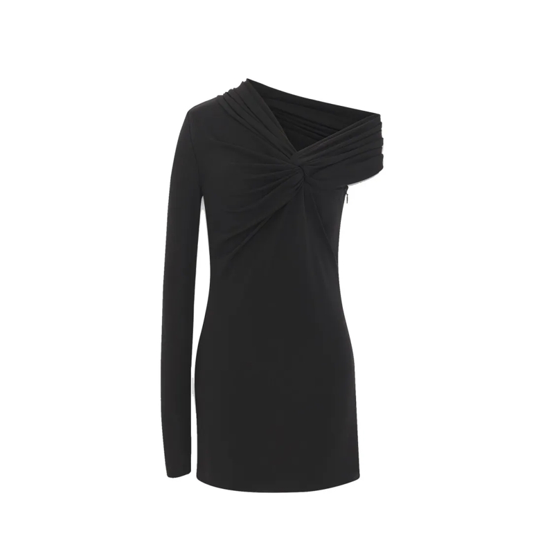 Saint Laurent Mini-jurk One Sleeve Dress Black