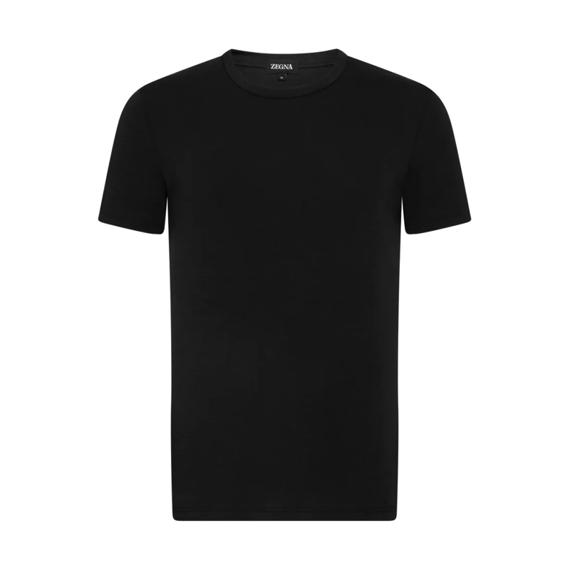 Zegna T-Shirt Modal-Lyocell T-Shirt – White Black