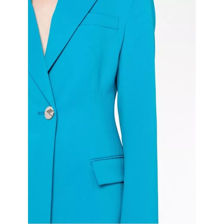 The Attico Blue Single Breasted Blazer Blue Blazer