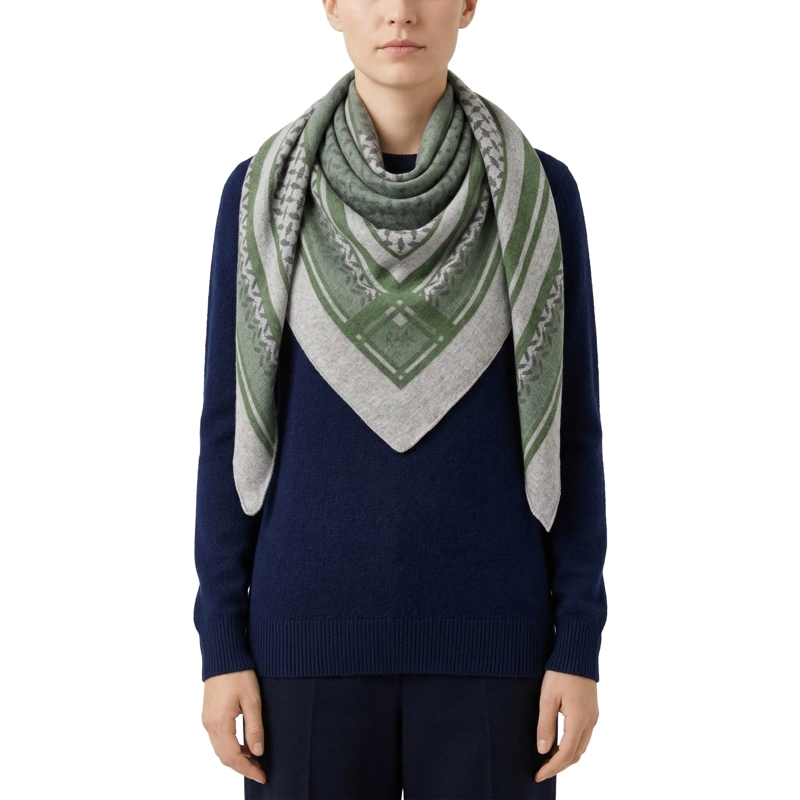 Lala Berlin Leichter Schal Schal Triangle Double Heritage grün(Image 2)