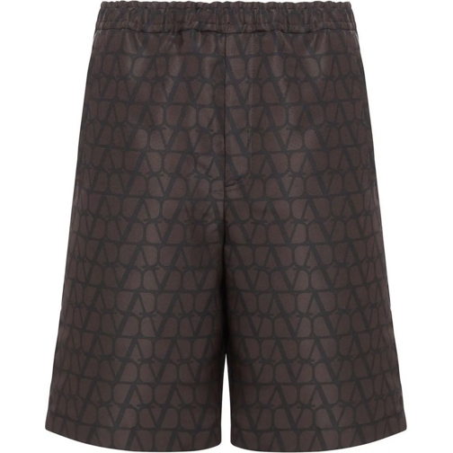 Valentino Kurze Hosen Valentino Logo Silk Shorts schwarz