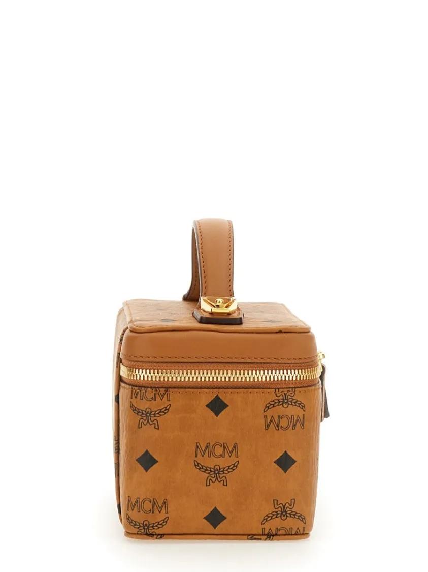 MCM Hobo bags Brown Handbag With Signature Logo Pattern in bruin