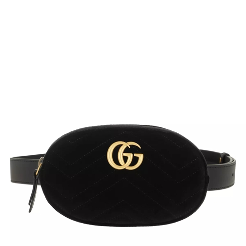 Gucci GG Marmont Matelassé Belt Bag Velvet Black Gürteltasche