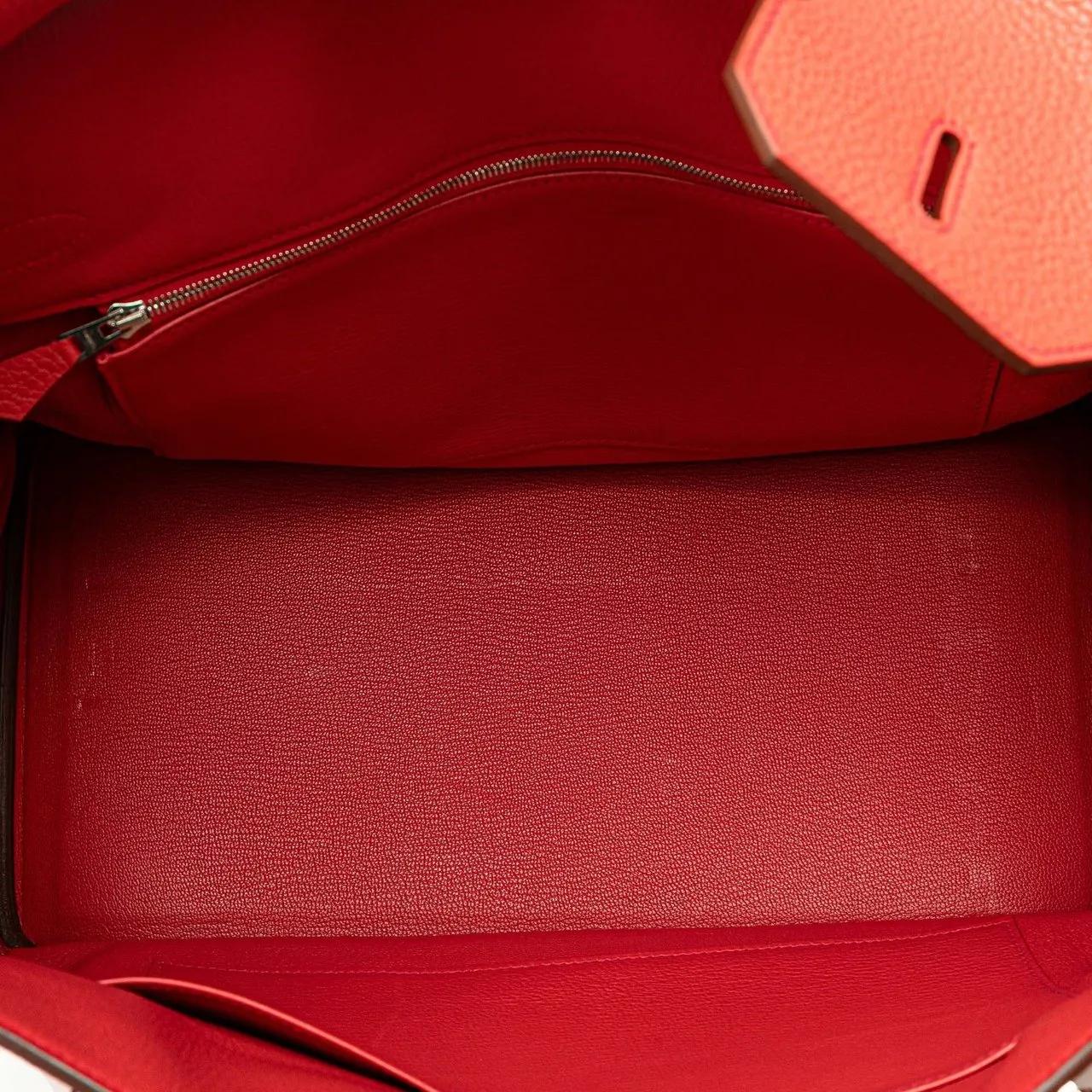 Hermès Totes & shoppers Clemence Birkin Retourne 35 in rood