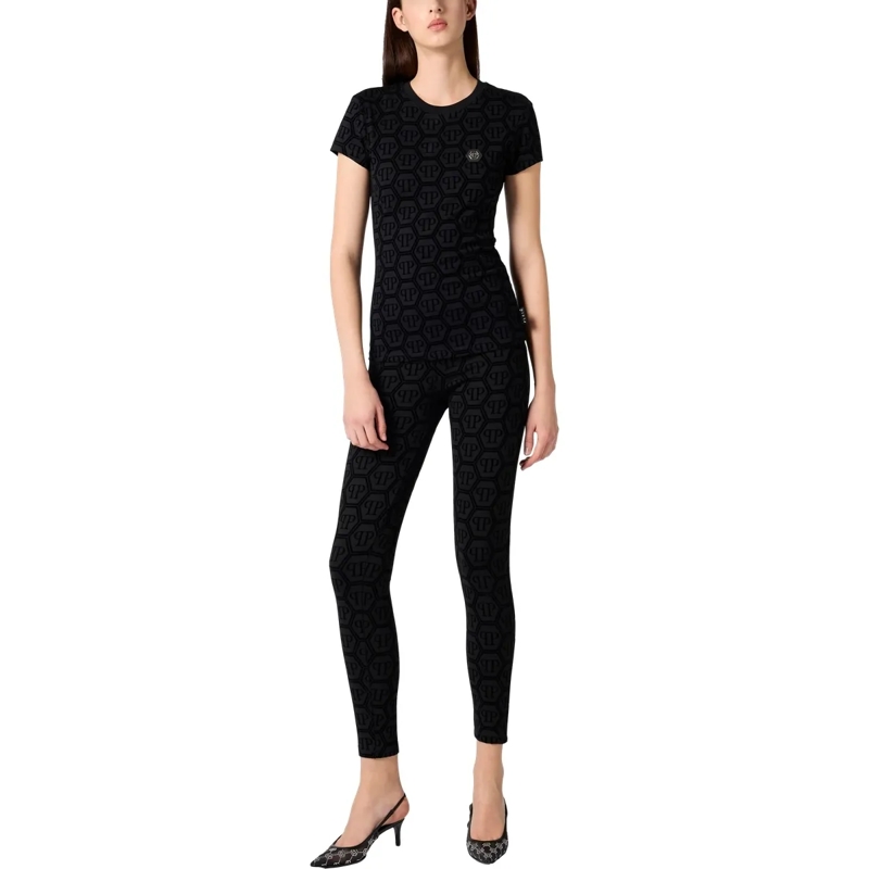 Philipp Plein T-Shirt Sexy Pure Fit T-Shirt Jacquard Monogram Monogram schwarz(Image 4)
