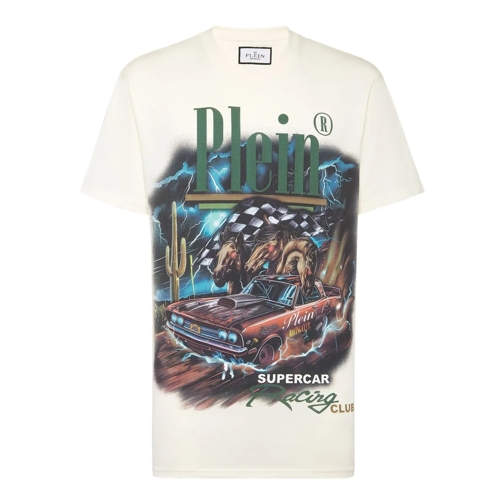 Philipp Plein T-Shirts T-Shirt Racing weiss