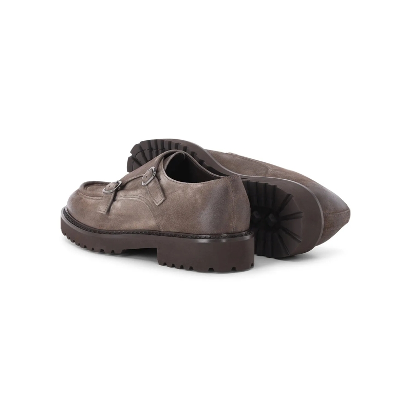 Doucal's Schnürschuhe Monkstrap aus Veloursleder braun(Image 2)