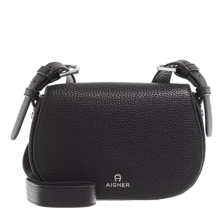 AIGNER Ivy Shoulder Bag S Black Saddle Bag