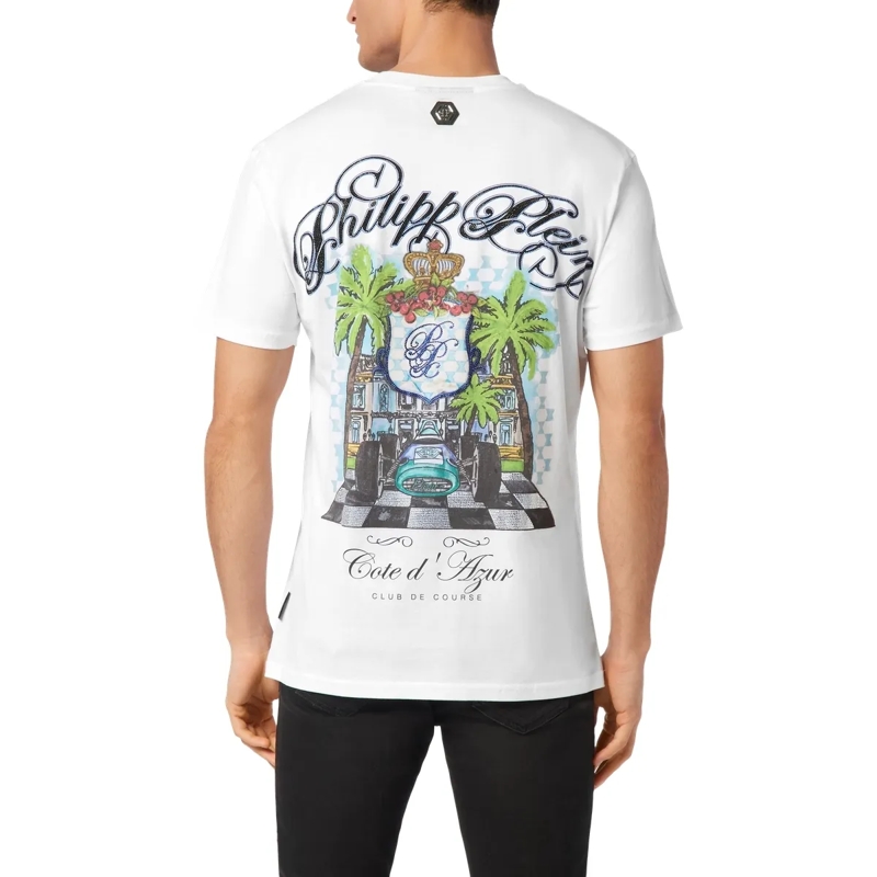 Philipp Plein T-Shirt T-Shirt The Course Mit Schmucksteinen weiss(Image 2)