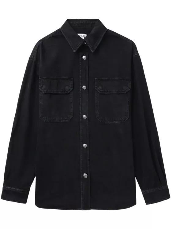 Agolde - Long-Sleeve Cotton Denim Shirt - Größe XS - black