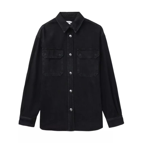 Agolde Long-Sleeve Cotton Denim Shirt Black 