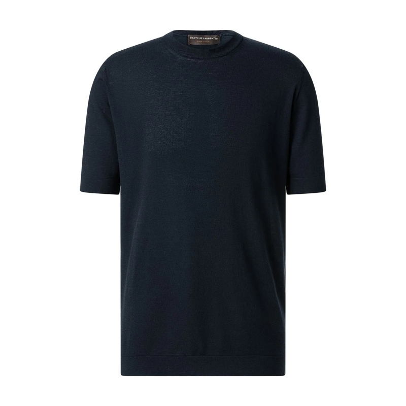 FILIPPO DE LAURENTIIS T-Shirt T-Shirt aus Crêpe-Baumwolle blau(Image 3)