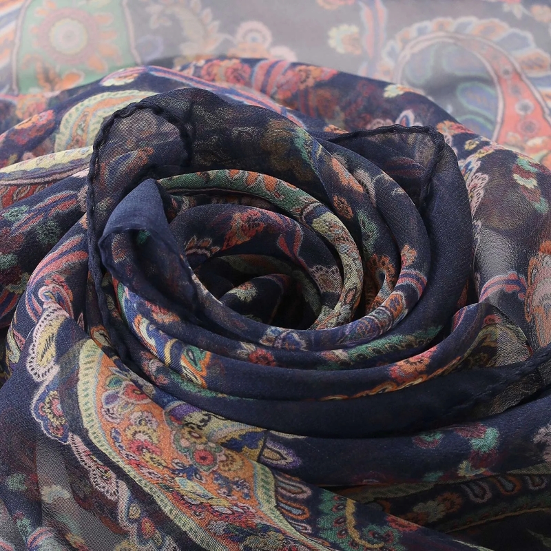 Etro Leichter Schal Schal aus Seide blau(Image 3)