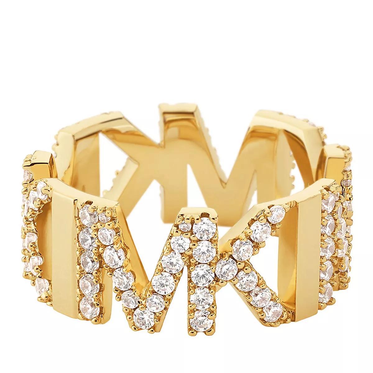 Michael Kors 14K-Rose-Gold-Plated Monogram Logo Ring - ShopStyle