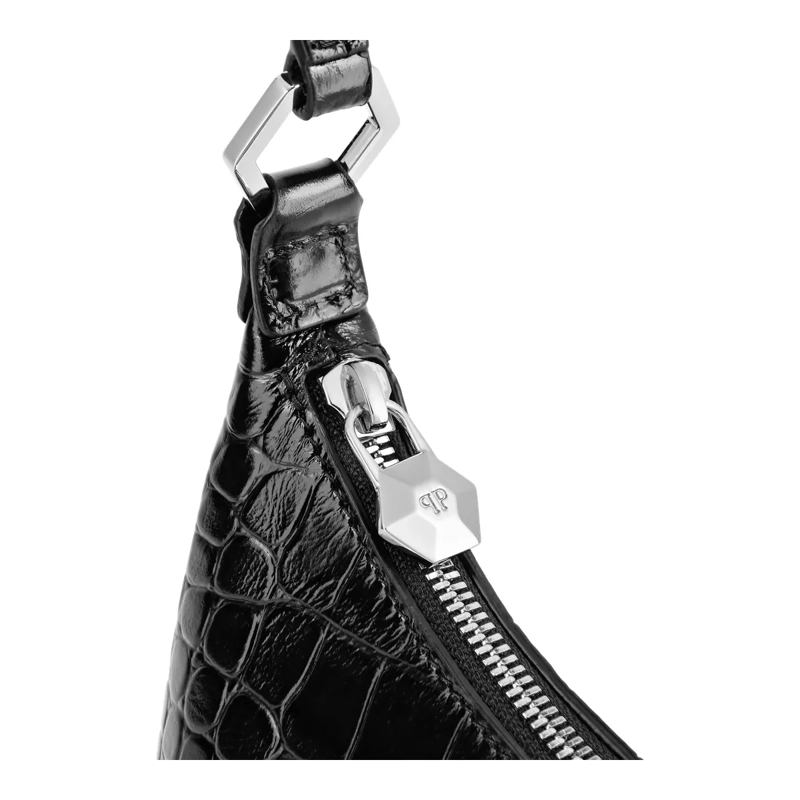 Philipp Plein Schultertasche Umhängetasche Cocco Crocco Geprägt schwarz(Image 5)