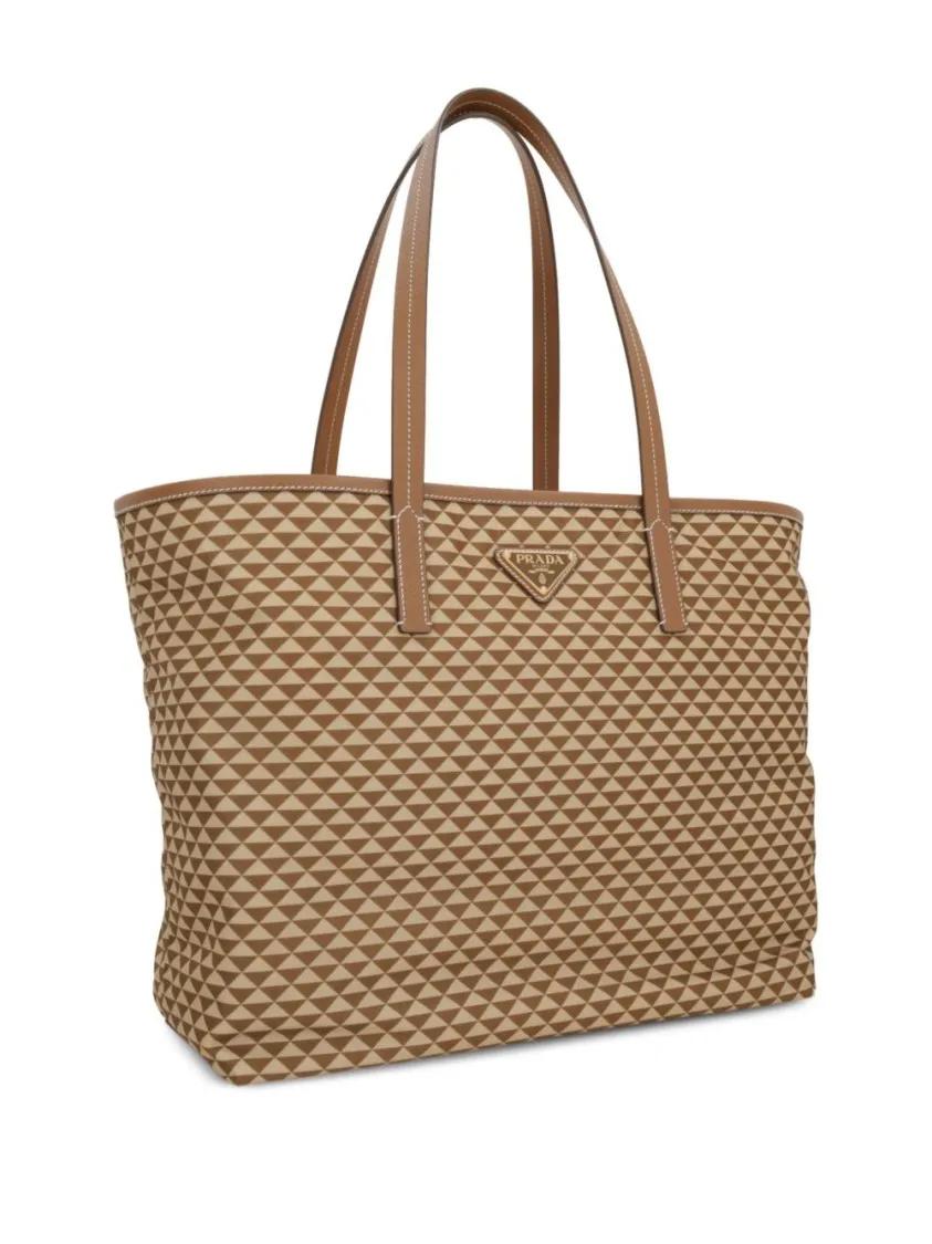 Prada Totes & shoppers Diamond Pattern Tote Bag With Leather Handles in bruin