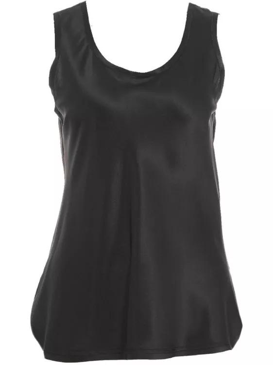 Gender Black Silk Top Black
