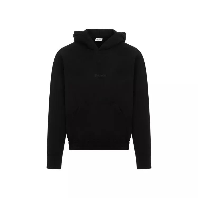 Saint Laurent - Black Cotton Hoodie - Größe L - black