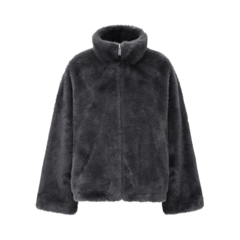 STUDIO AR Blazer Wendejacke Mara aus Faux Fur Anthrazit