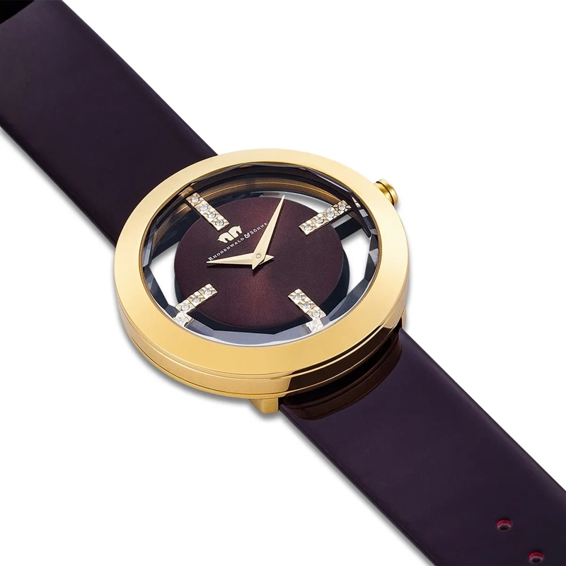 Rhodenwald & Söhne Automatikuhr Damen Armbanduhr Lucrezia Echtleder gold(Image 6)