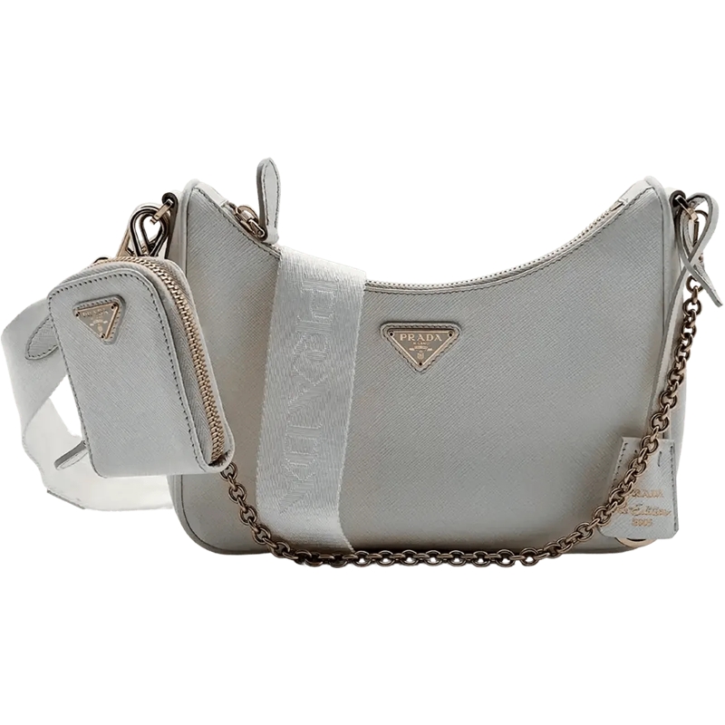 Prada Tote Prada Re-Edition 2005 Handbag Saffiano Leather Whi weiß