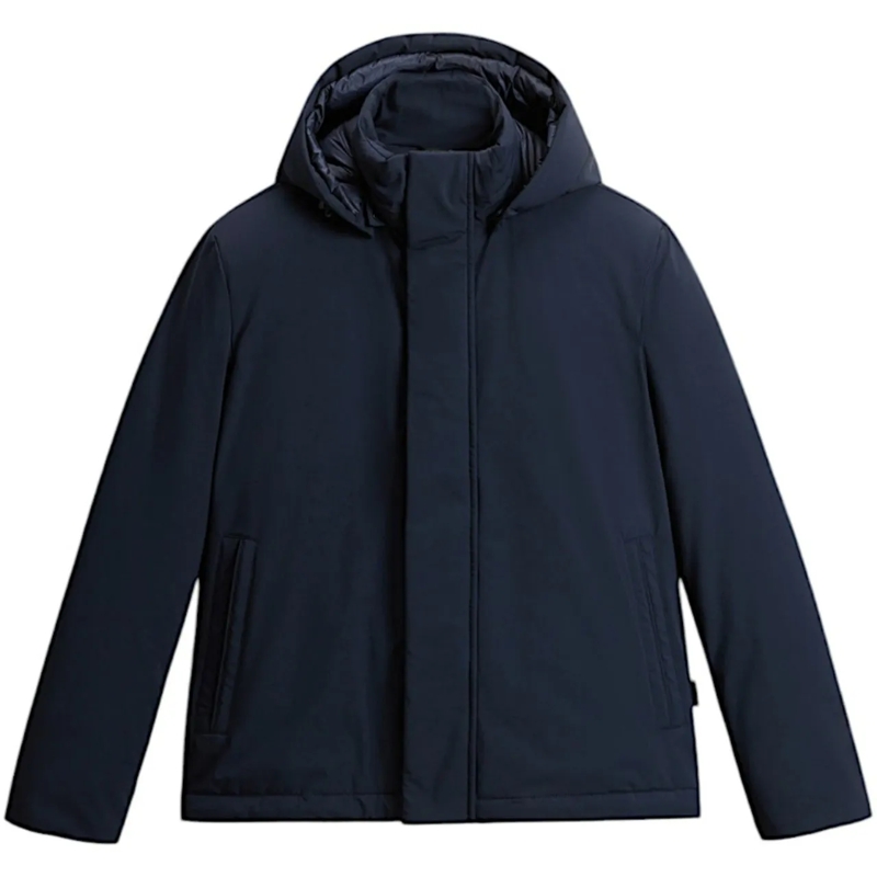 Woolrich Parka Padded Navy Blue Jacket With Detachable Hood Blue