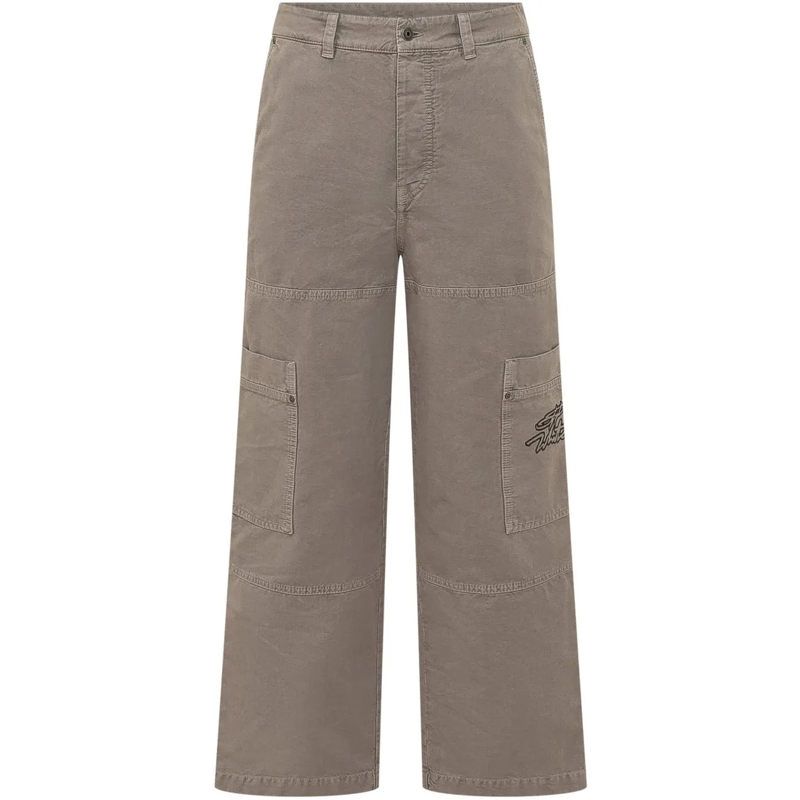 Off-White  Pantalone Cargo a Gamba Dritta con Tasche Applicat taupe
