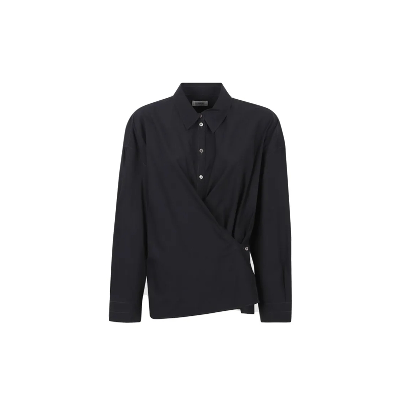 Lemaire Hemd Straight Collar Twisted Shirt Black