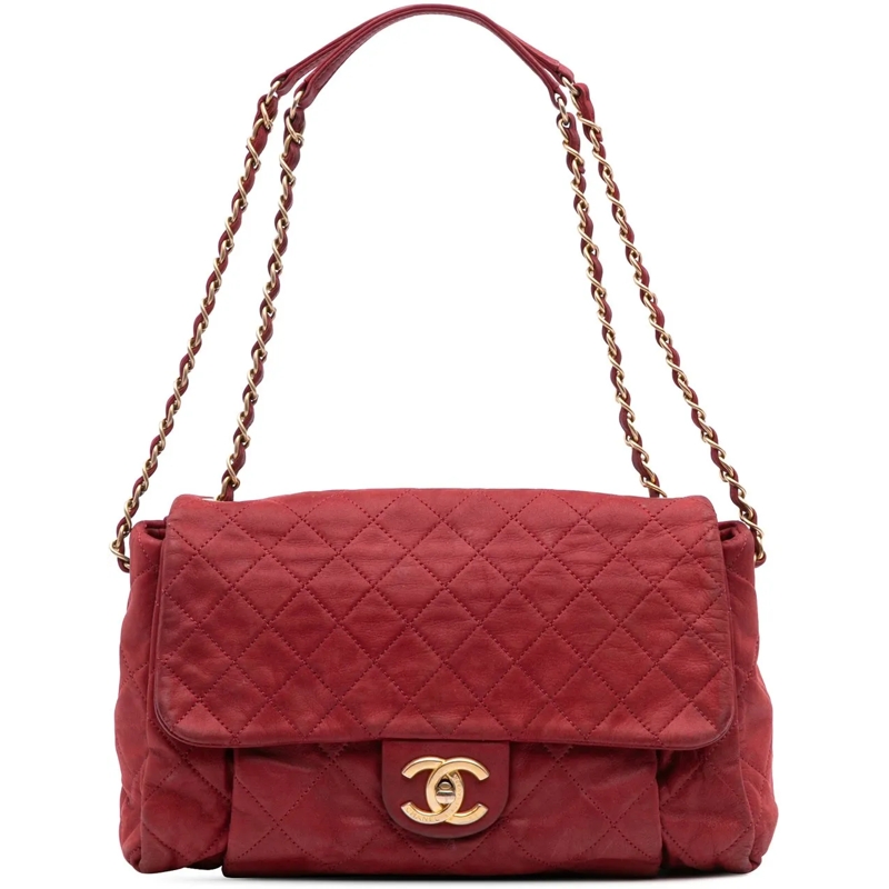 Chanel Sac à bandoulière Large Aged Calfskin Chic Quilt Flap rot