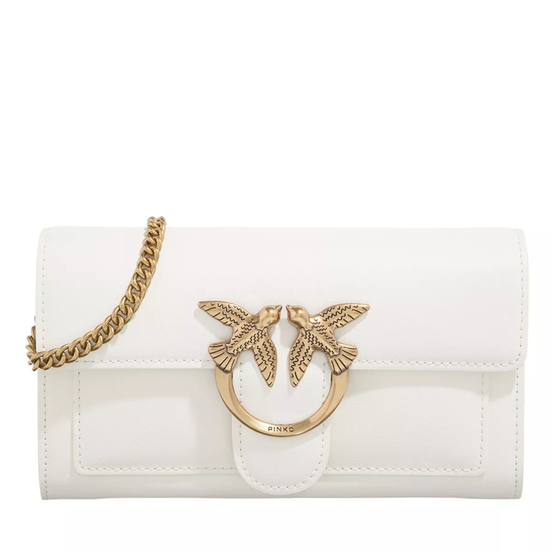 Pinko Wallet On A Chain Love One Wallet C Bianco Antique Gold