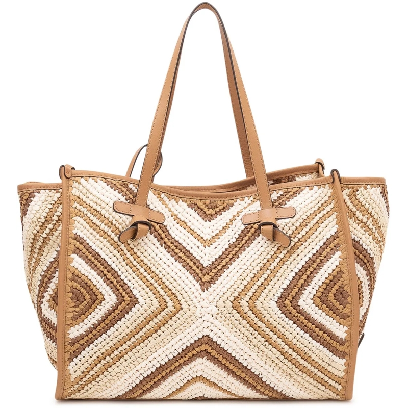 Gianni Chiarini Shopper Borsa Marcella Tote in Tessuto Intrecciato beige(Image 3)